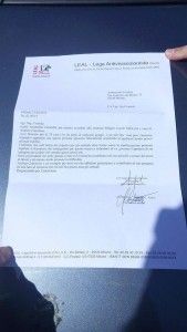 La lettera scritta da Prampolini al Console ucraino