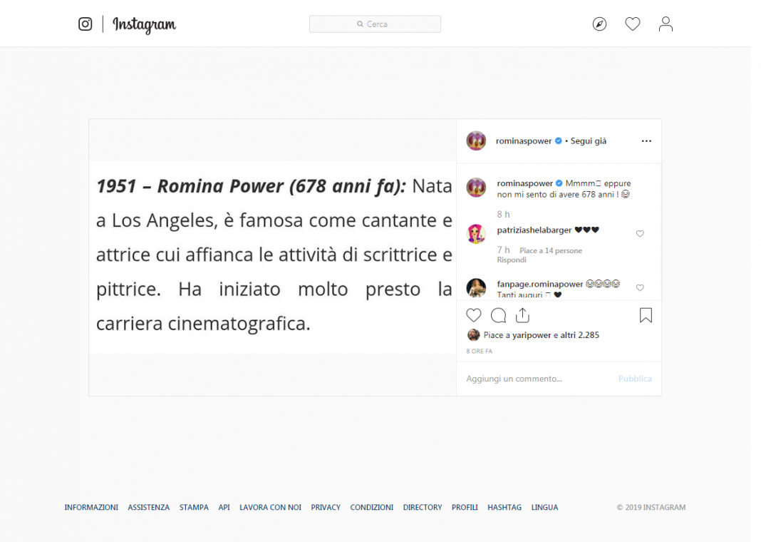 Romina Power compie gli anni: la gaffe dal web sulla sua età diventa virale (foto)