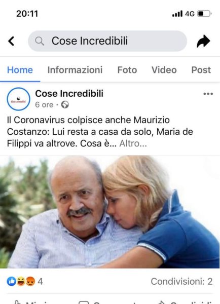 Maurizio Costanzo e Maria De Filippi protagonisti di una fake news