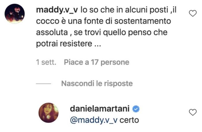 Commenti di Daniela Martani su IG